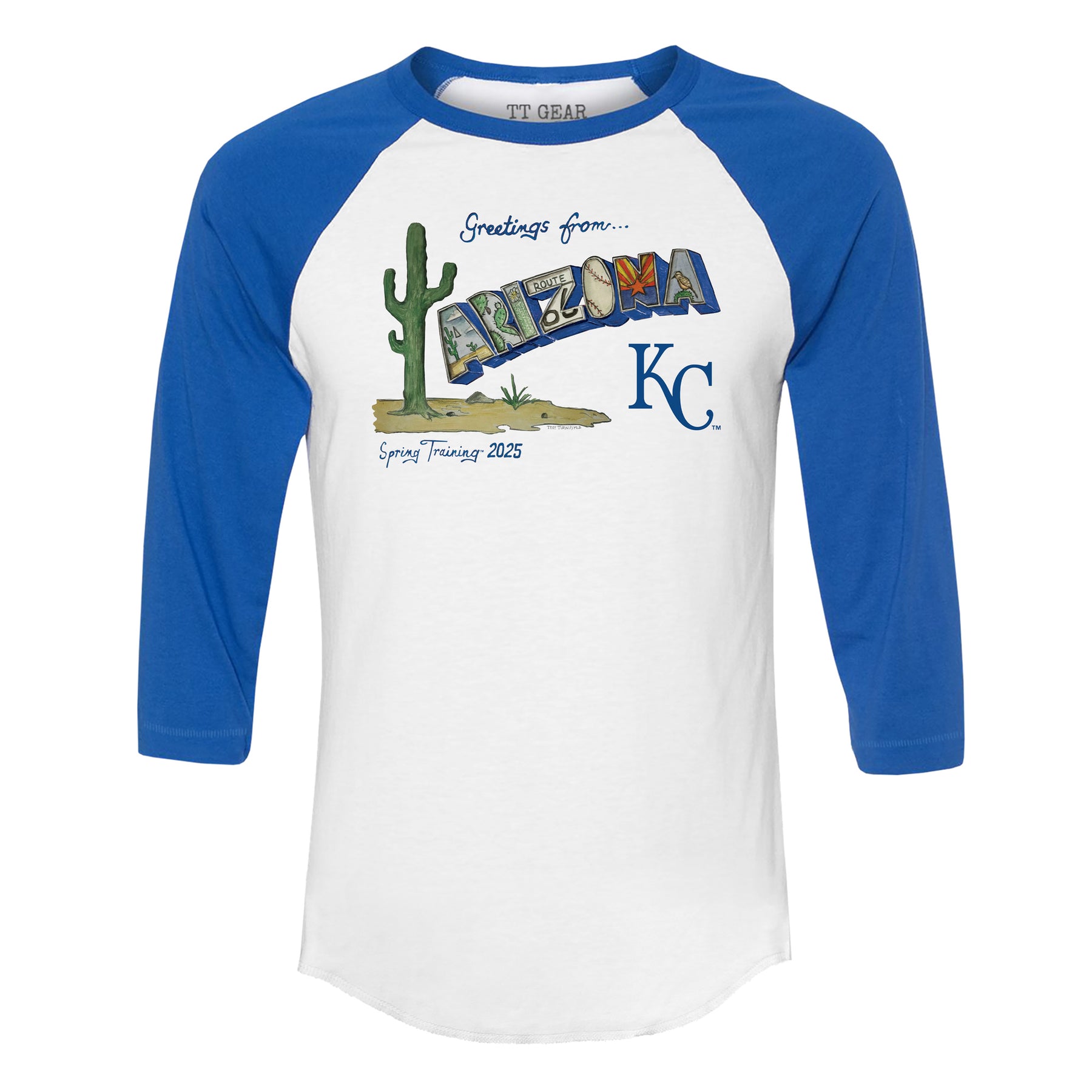 Kansas City Royals Spring Training 2025 3/4 Royal Blue Sleeve Raglan