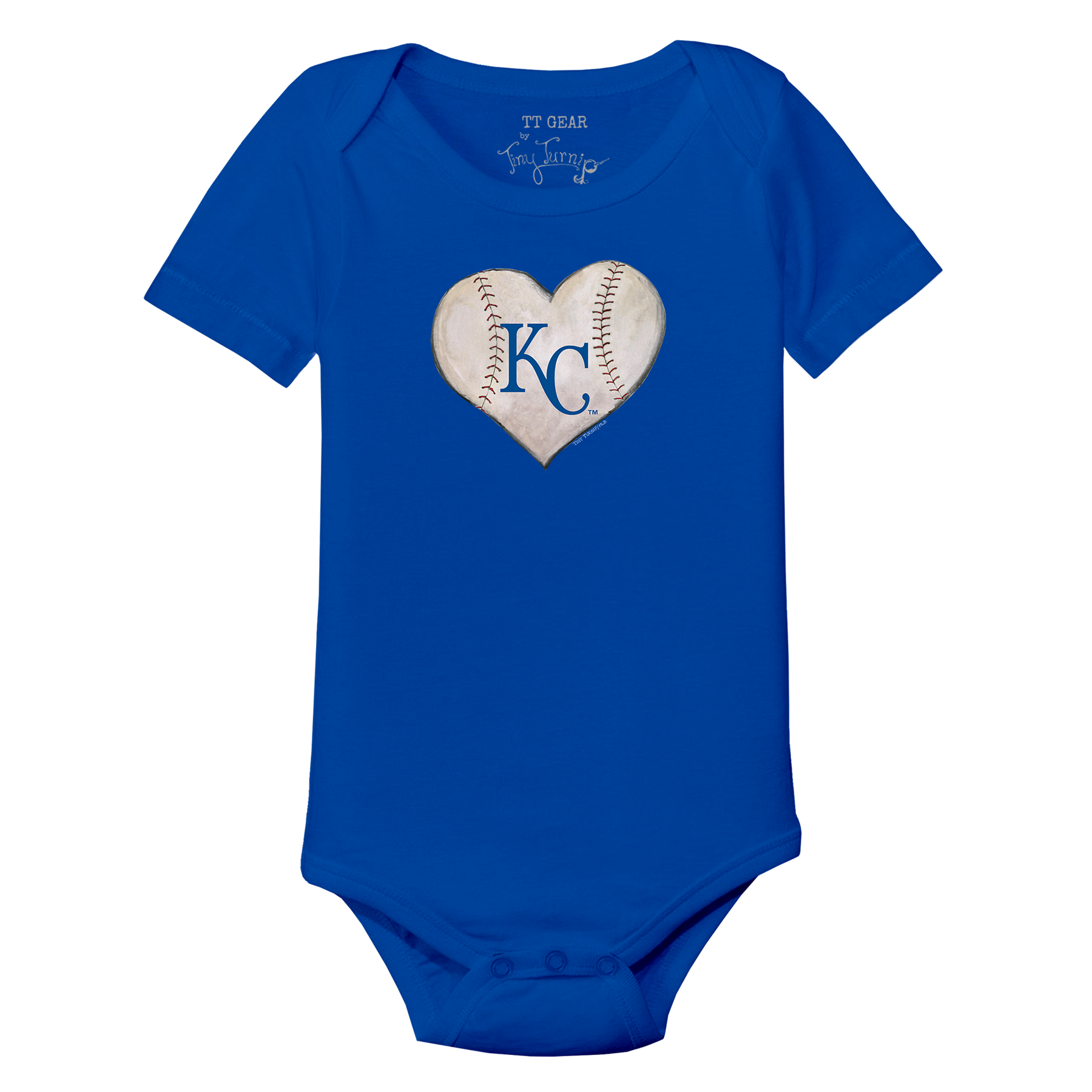 Kansas City Royals Stitched Heart Short Sleeve Snapper - Tiny Turnip