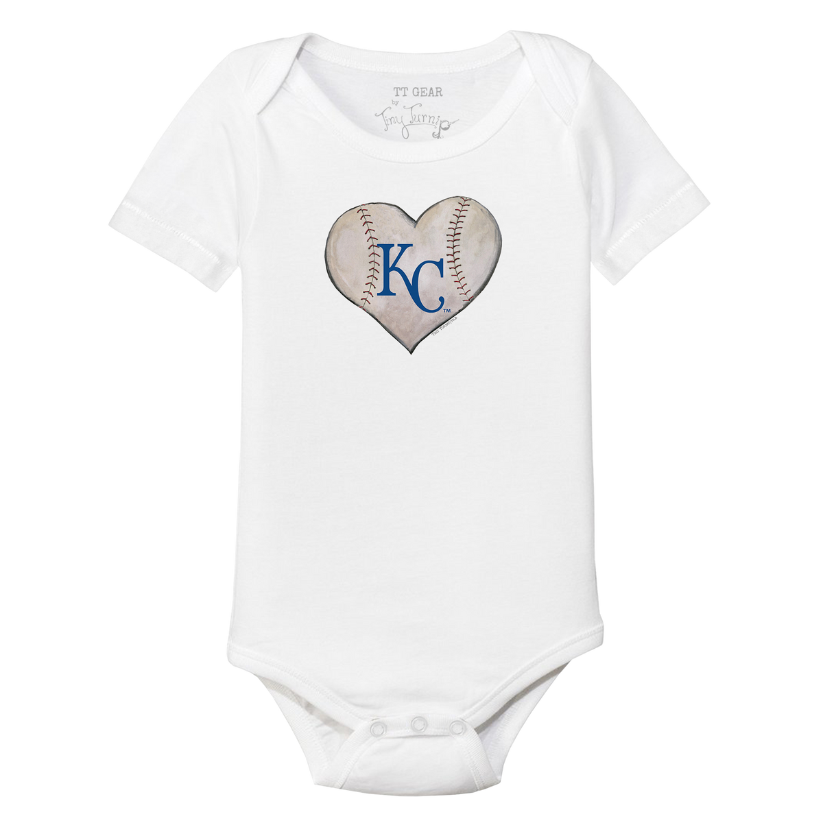 Kansas City Royals Stitched Heart Short Sleeve Snapper - Tiny Turnip