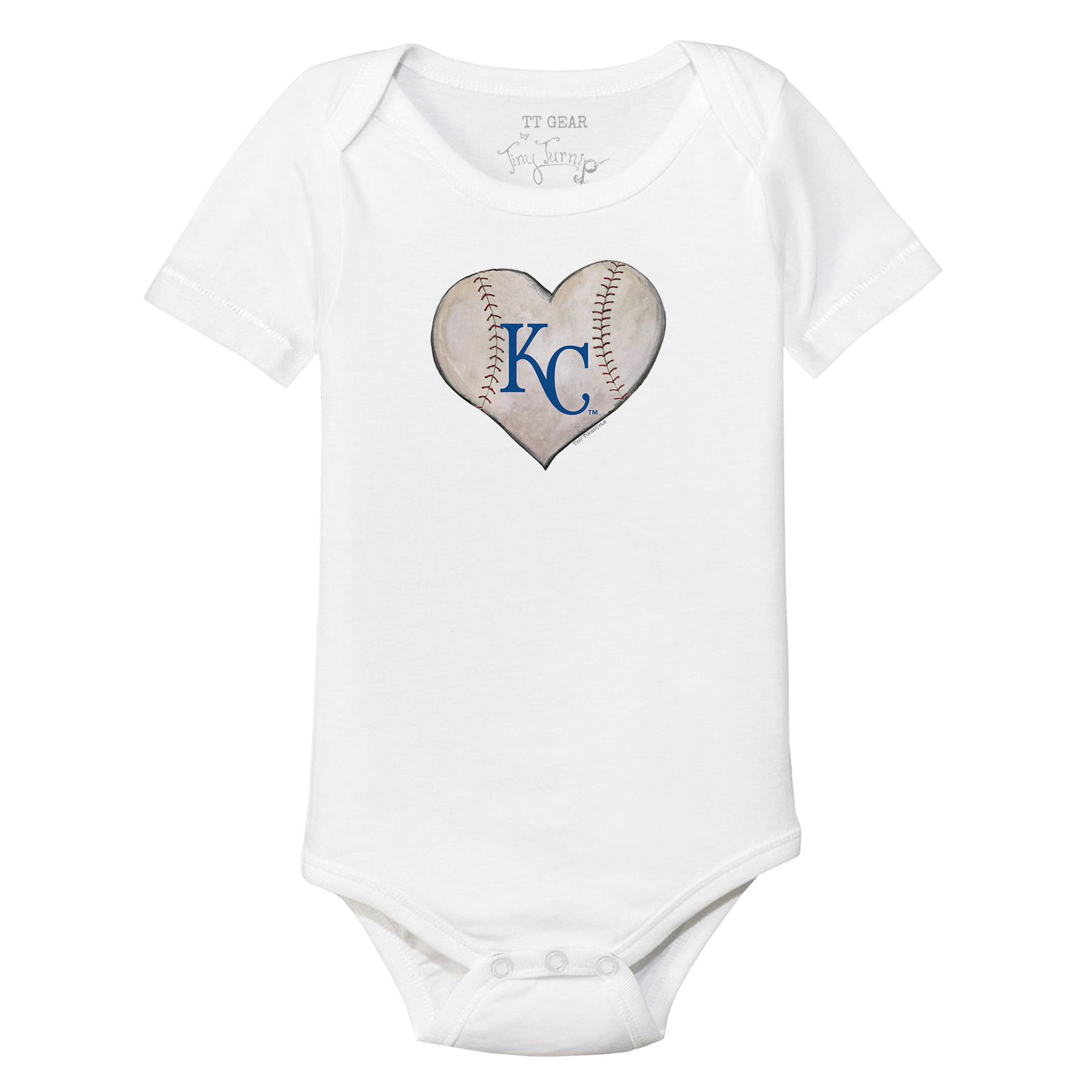 Kansas City Royals Stitched Heart Short Sleeve Snapper - Tiny Turnip