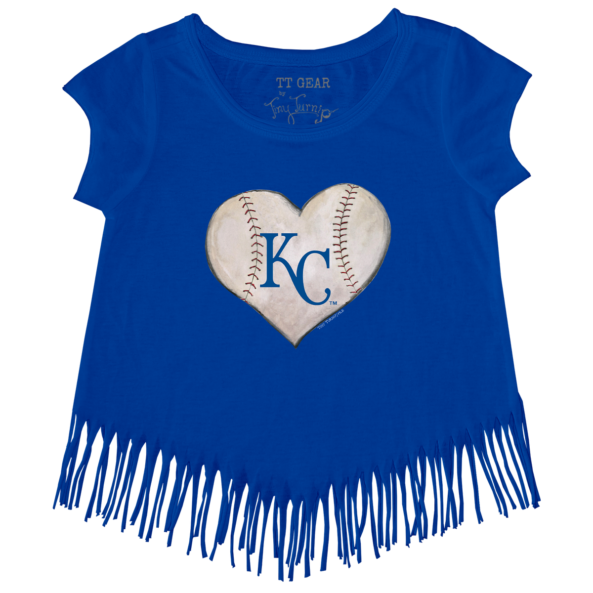 Kansas City Royals Stitched Heart Fringe Tee - Tiny Turnip