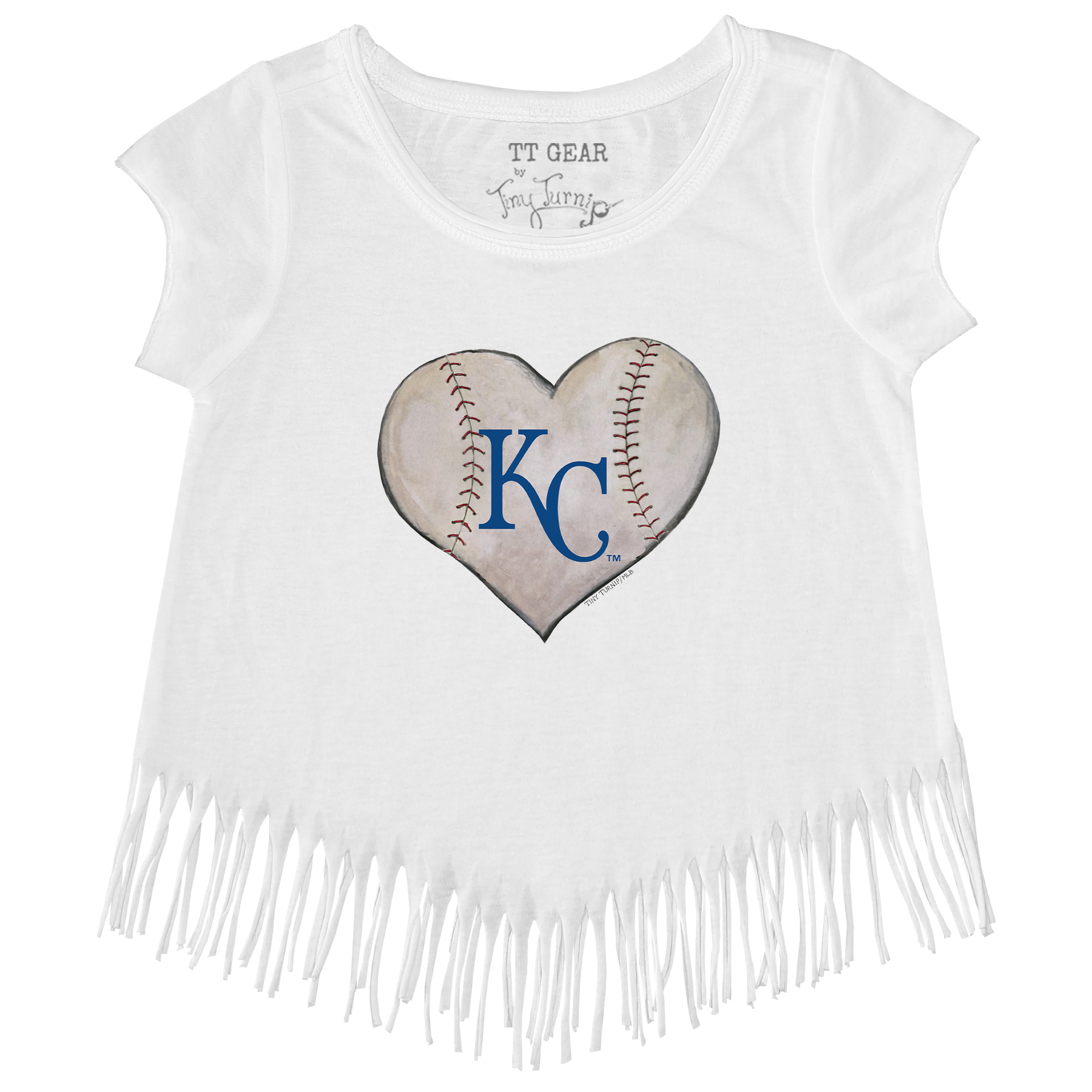 Kansas City Royals Stitched Heart Fringe Tee - Tiny Turnip