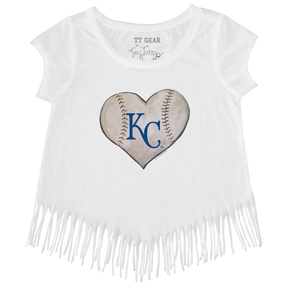 Kansas City Royals Stitched Heart Fringe Tee - Tiny Turnip