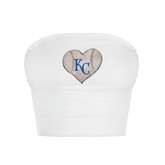 Kansas City Royals Stitched Heart Crop Tube Top - Tiny Turnip