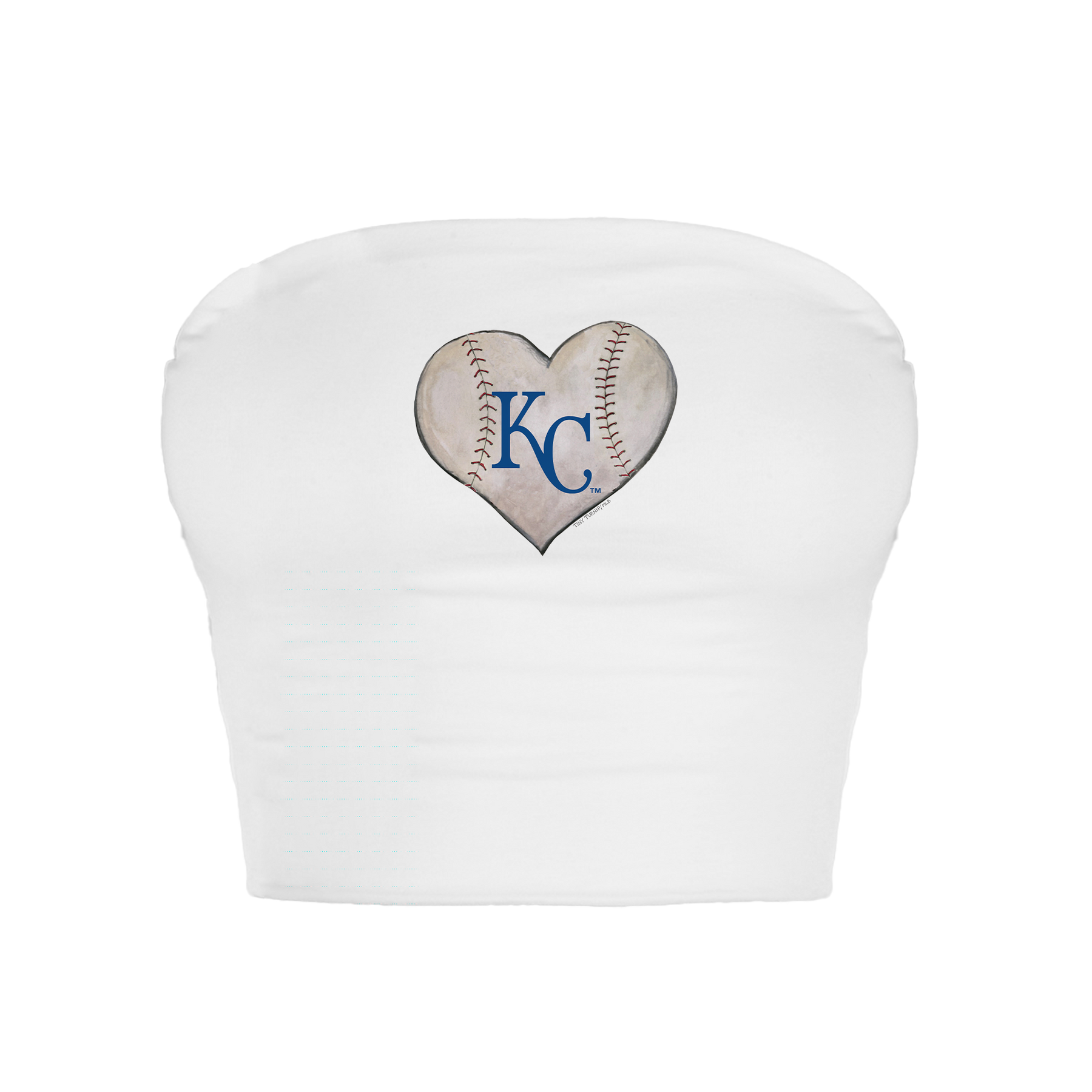 Kansas City Royals Stitched Heart Crop Tube Top - Tiny Turnip