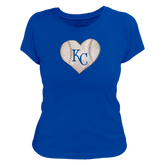 Kansas City Royals Stitched Heart Women's Tee Shirt - Tiny Turnip