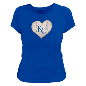 Kansas City Royals Stitched Heart Women's Tee Shirt - Tiny Turnip