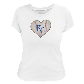 Kansas City Royals Stitched Heart Women's Tee Shirt - Tiny Turnip