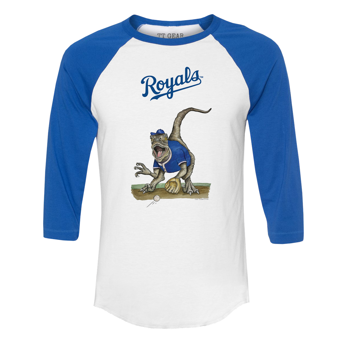 Kansas City Royals Velociraptor 3/4 Royal Blue Sleeve Raglan