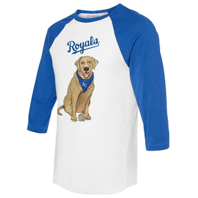 Kansas City Royals Yellow Labrador Retriever 3/4 Royal Blue Sleeve Raglan