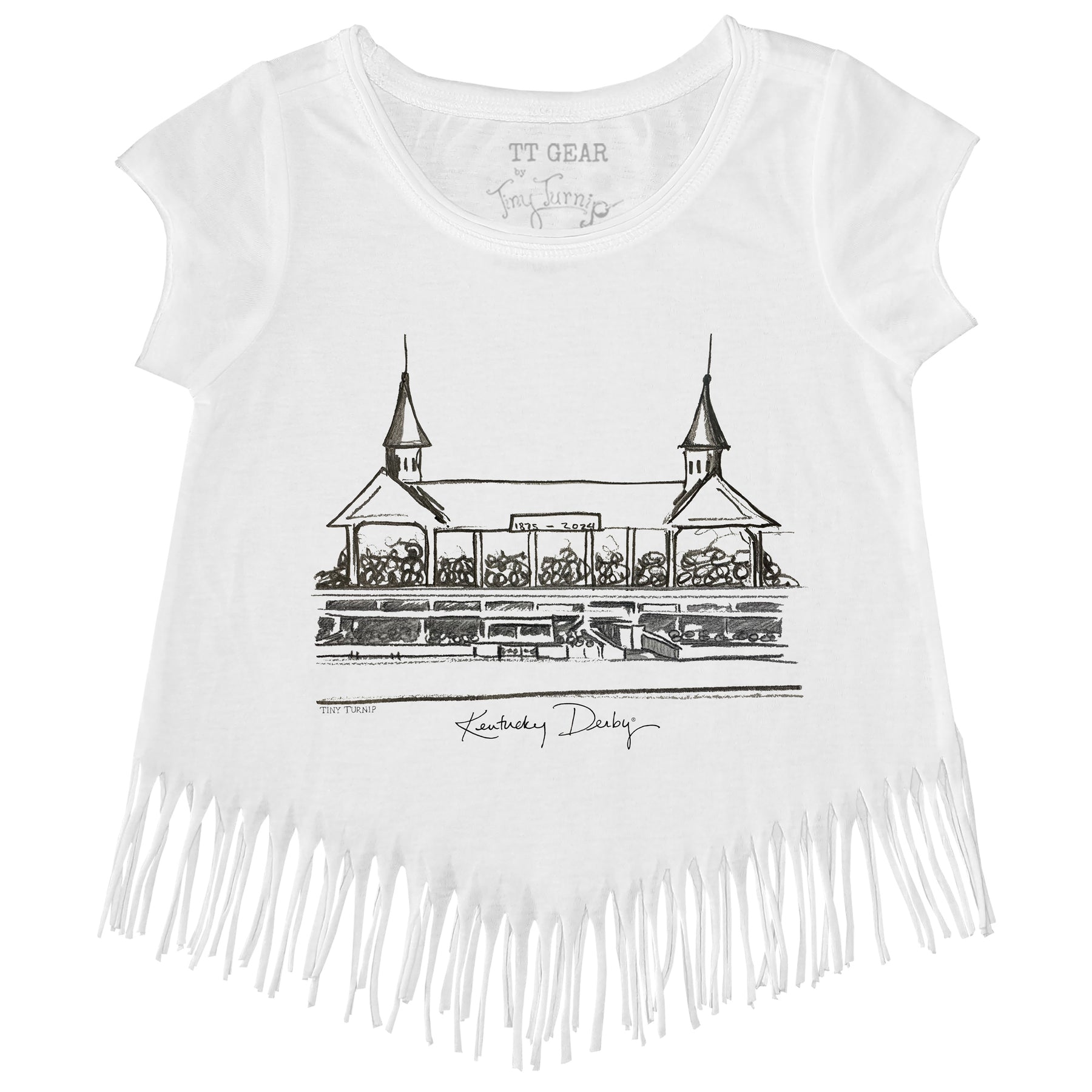 Kentucky Derby 2024 Churchill Downs Sketch Fringe Tee