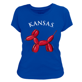 Kansas Jayhawks Balloon Dog Women's Tee Shirt