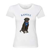 Kansas Jayhawks Black Labrador Retriever Women's Tee Shirt