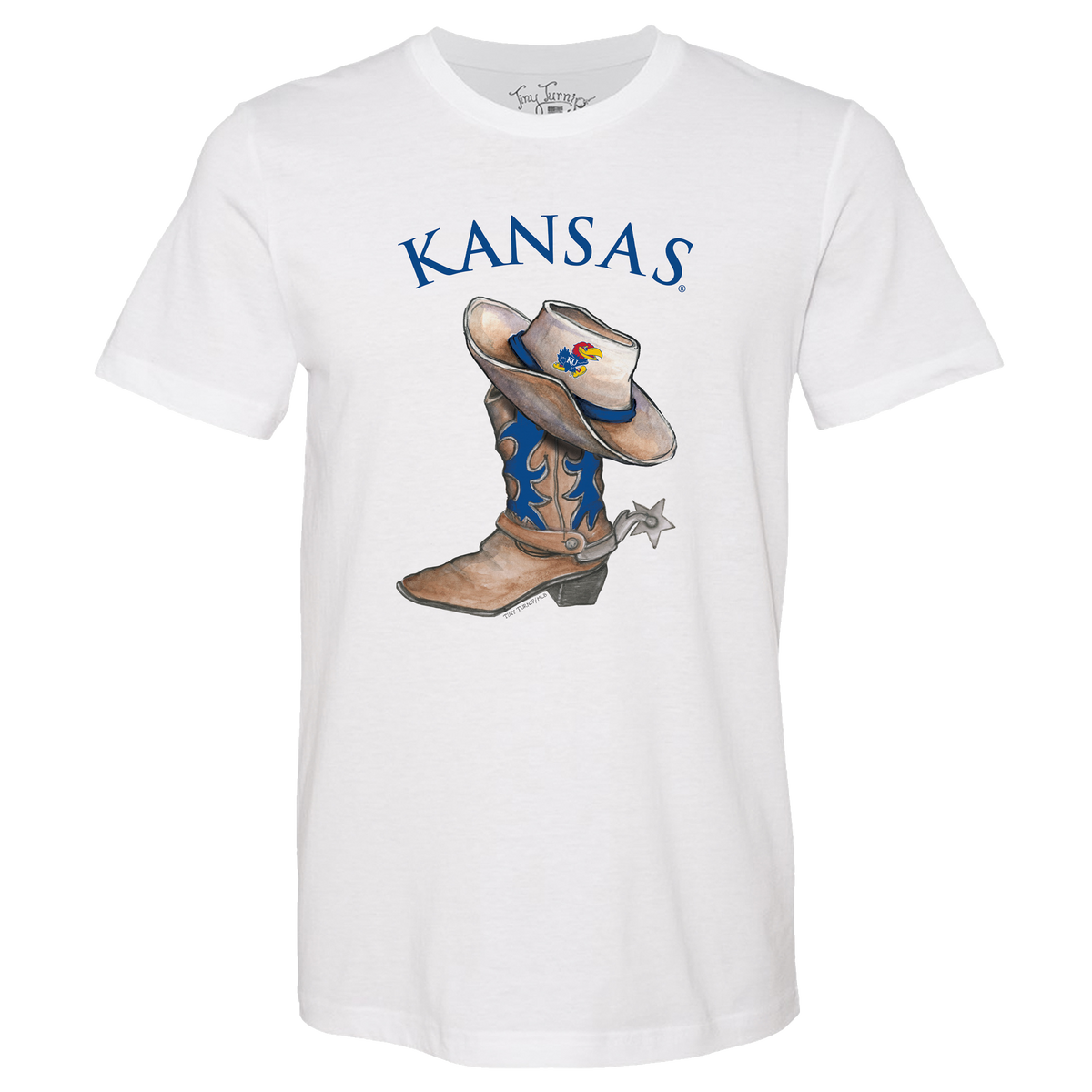 Kansas Jayhawks Cowboy Boot Unisex Tee Shirt