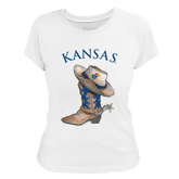 Kansas Jayhawks Cowboy Boot Women's Tee Shirt