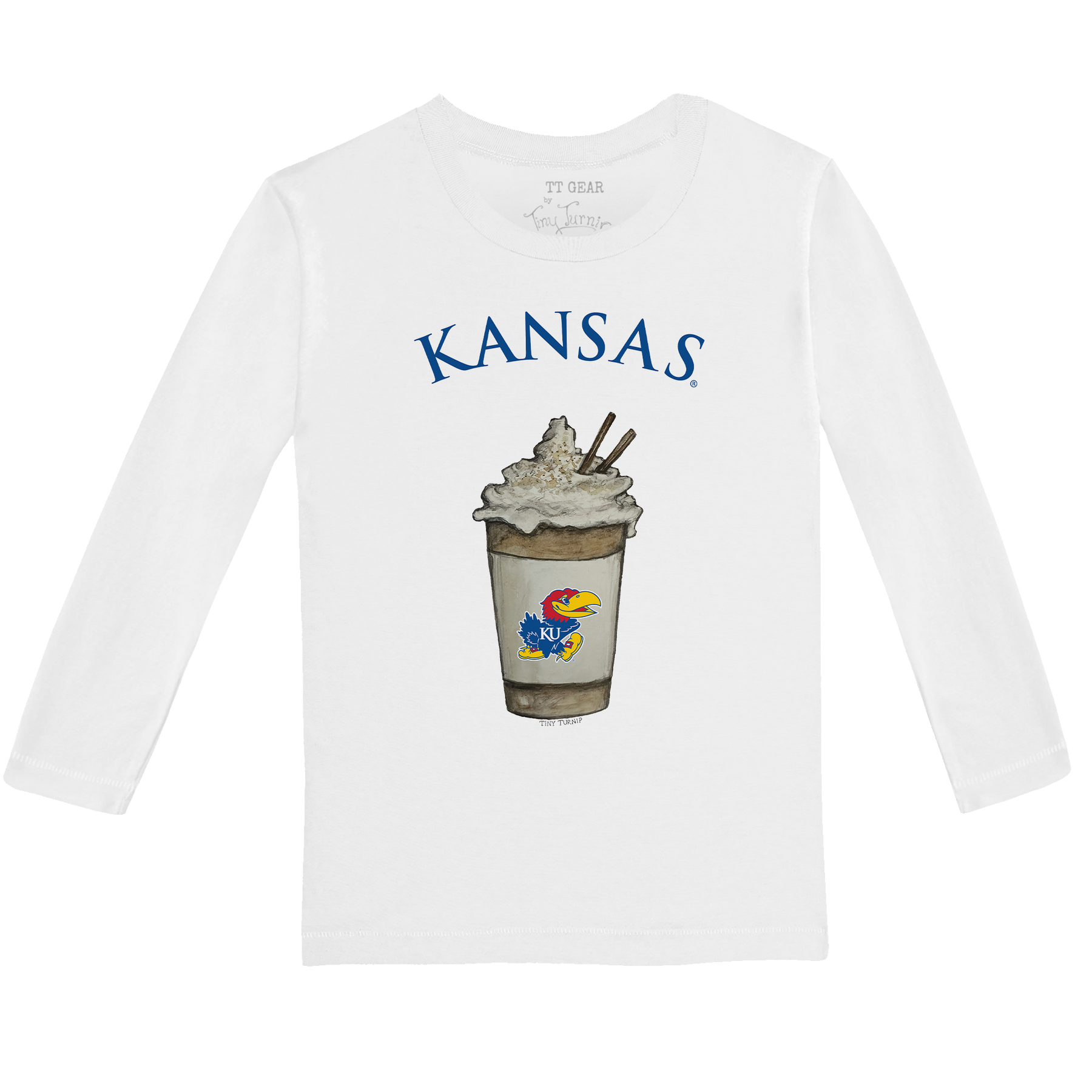 Kansas Jayhawks Latte Long-Sleeve Tee Shirt