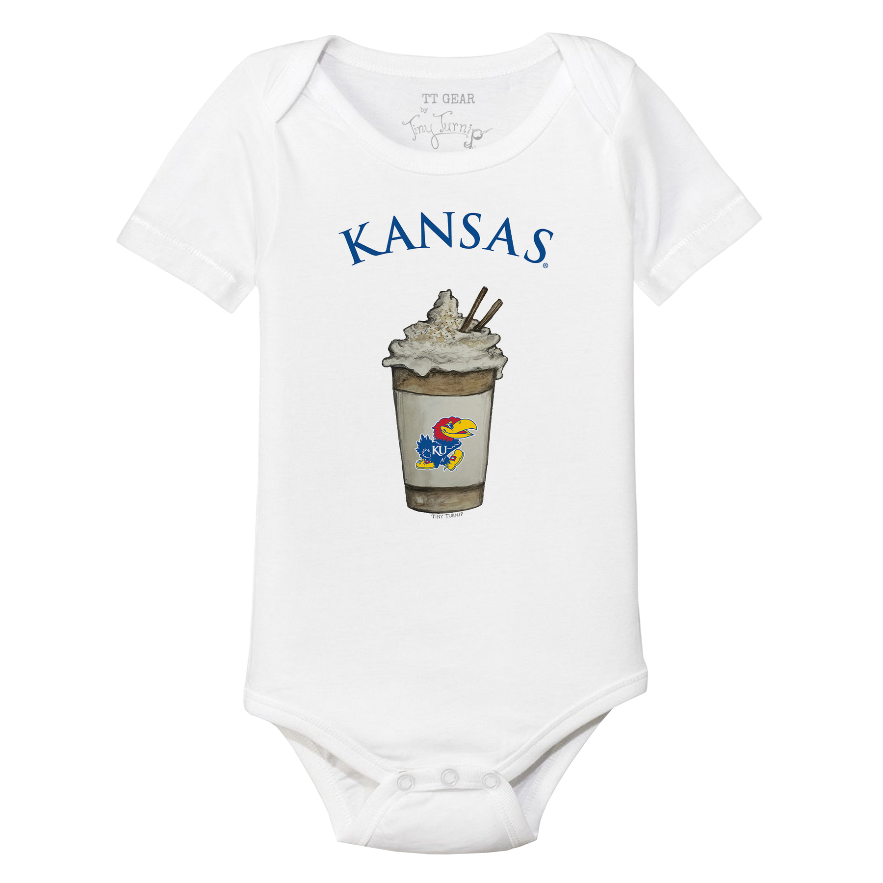 Kansas Jayhawks Latte Short Sleeve Snapper