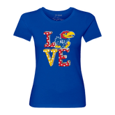 Kansas Jayhawks LOVE Women's Tee Shirt