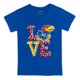 Kansas Jayhawks LOVE Kid's Tee Shirt