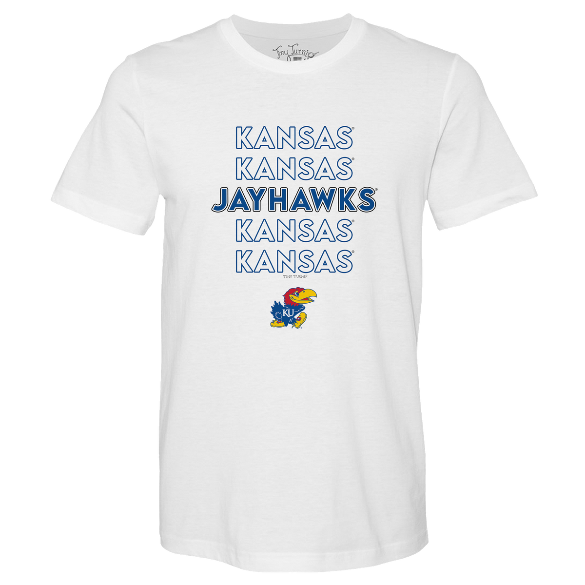 Kansas Jayhawks Stacked Unisex Tee Shirt