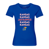 Kansas Jayhawks Stacked Women's Tee Shirt