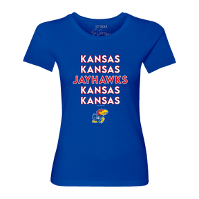 Kansas Jayhawks Stacked Women's Tee Shirt