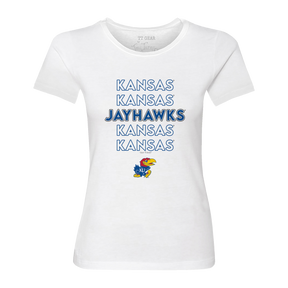 Kansas Jayhawks Stacked Women's Tee Shirt