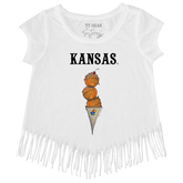 Kansas Jayhawks Basketball Triple Scoop Fringe Tee