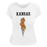 Kansas Jayhawks Basketball Triple Scoop Women's Tee Shirt