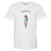 Kansas Jayhawks Triple Scoop Unisex Tee Shirt