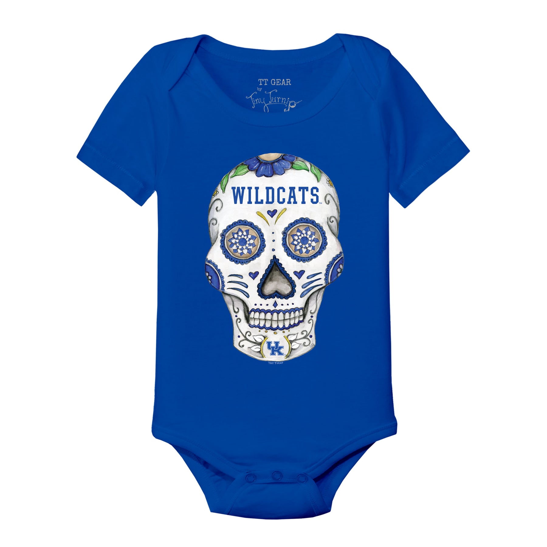 Kentucky Wildcats Sugar Skull Short Sleeve Snapper