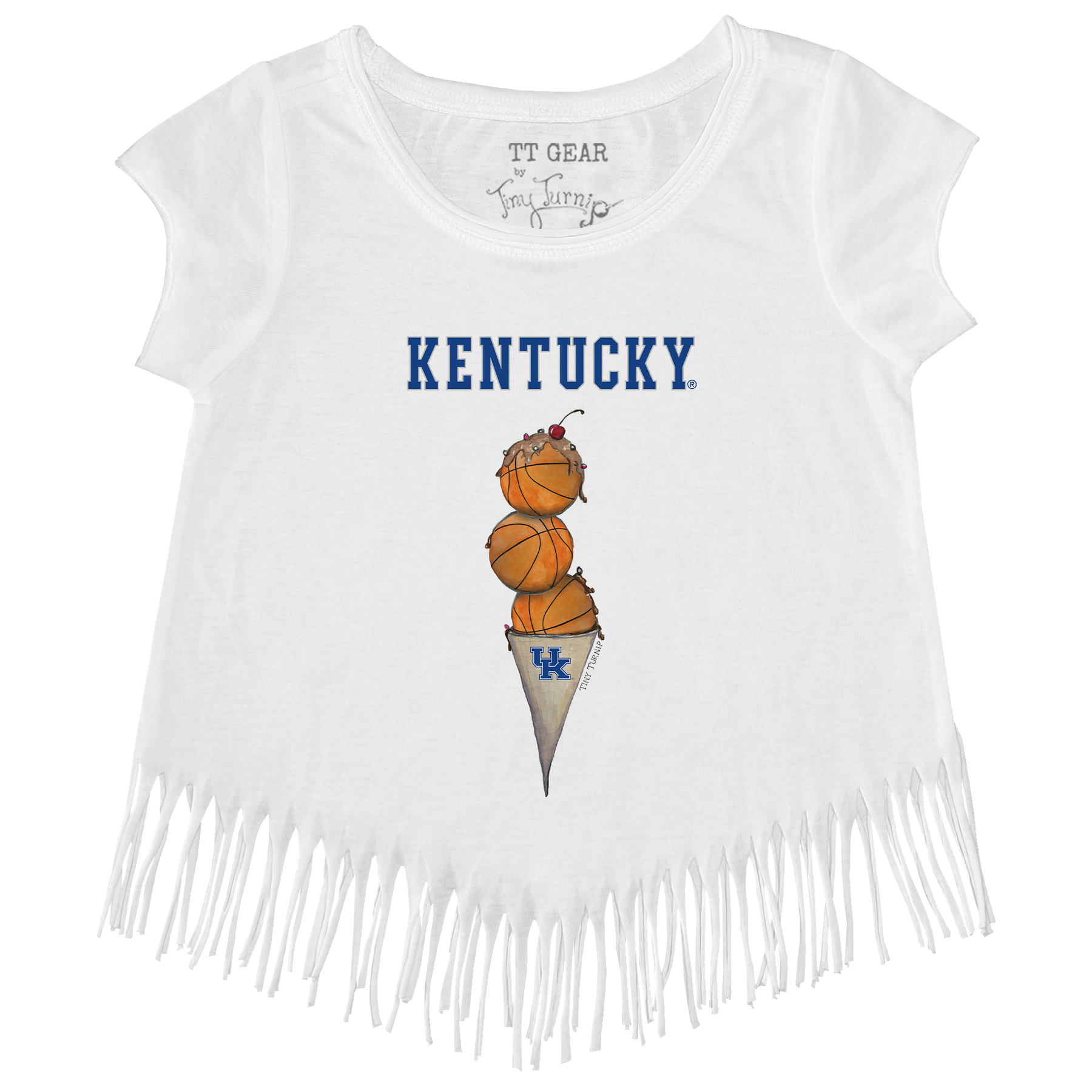 Kentucky Wildcats Basketball Triple Scoop Fringe Tee