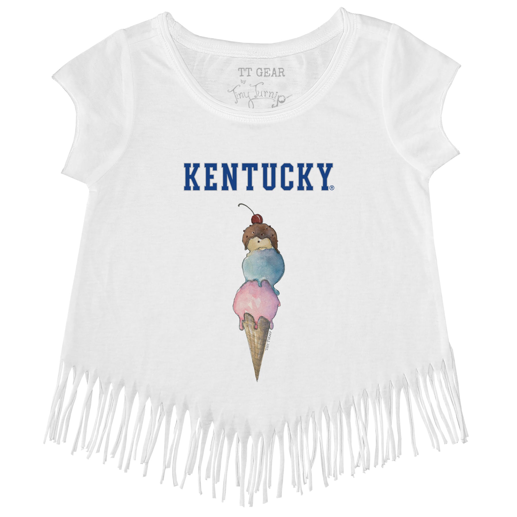 Kentucky Wildcats Triple Scoop Fringe Tee