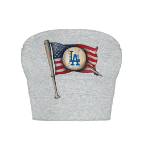 Los Angeles Dodgers Baseball Flag Crop Tube Top