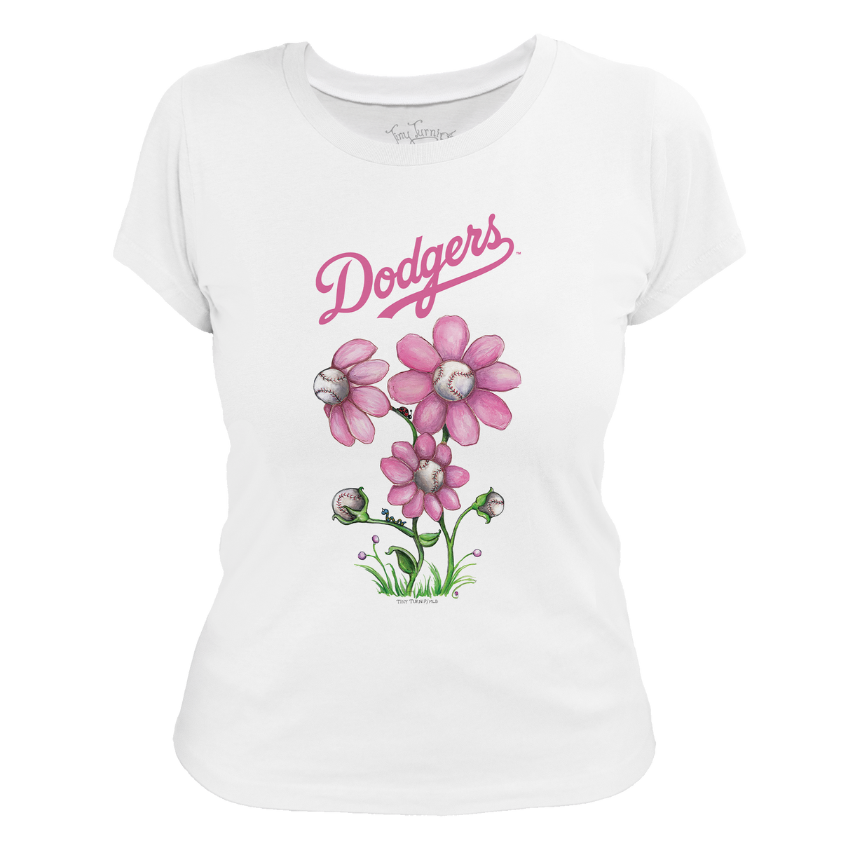 Los Angeles Dodgers Blooming Baseballs Tee Shirt