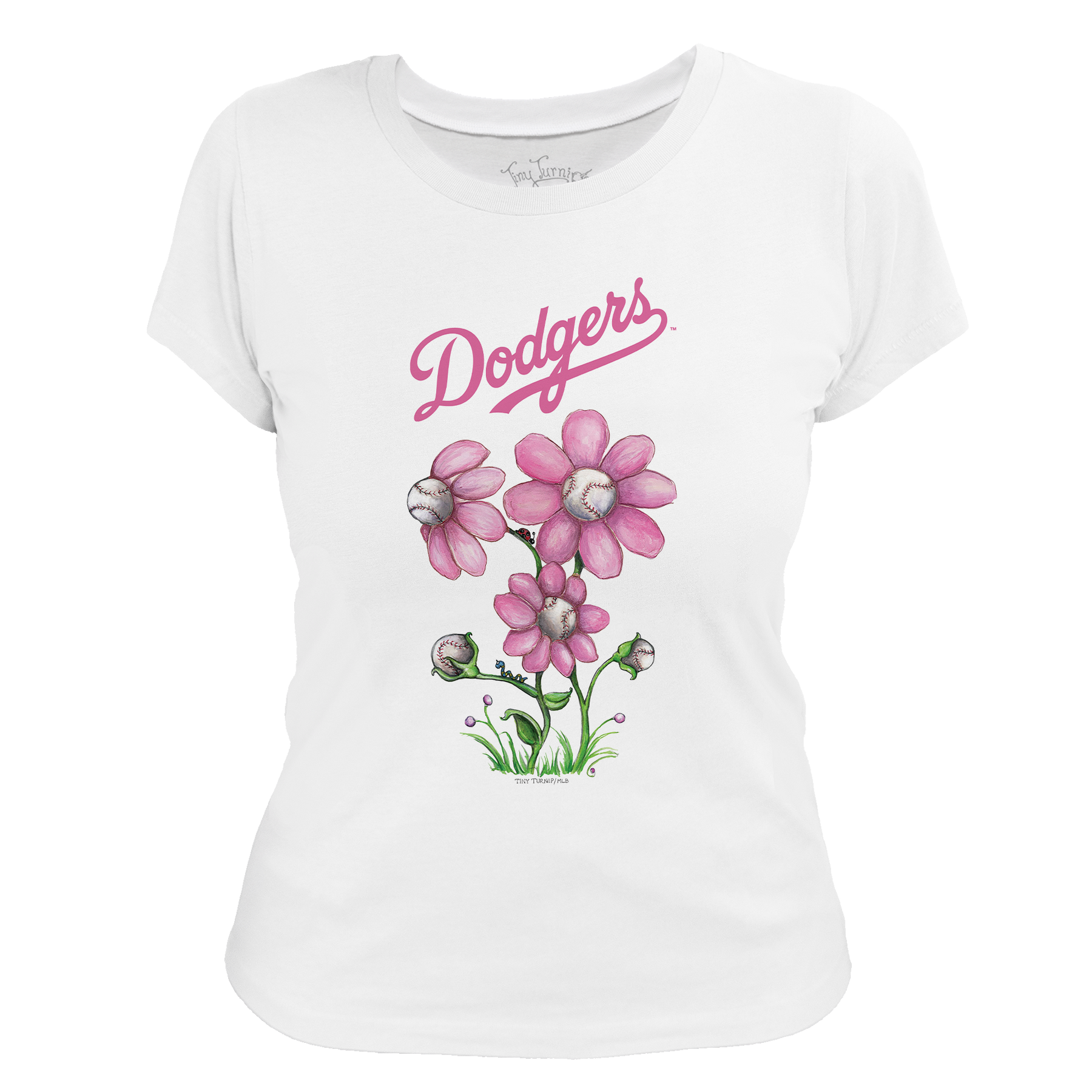 Los Angeles Dodgers Blooming Baseballs Tee Shirt