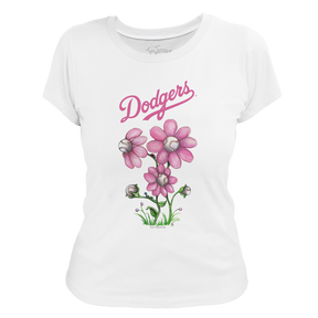 Los Angeles Dodgers Blooming Baseballs Tee Shirt