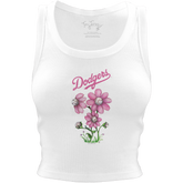 Los Angeles Dodgers Blooming Baseballs Crop Tank - Tiny Turnip
