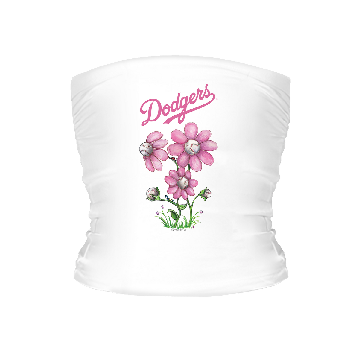 Los Angeles Dodgers Blooming Baseball Tube Top - Tiny Turnip