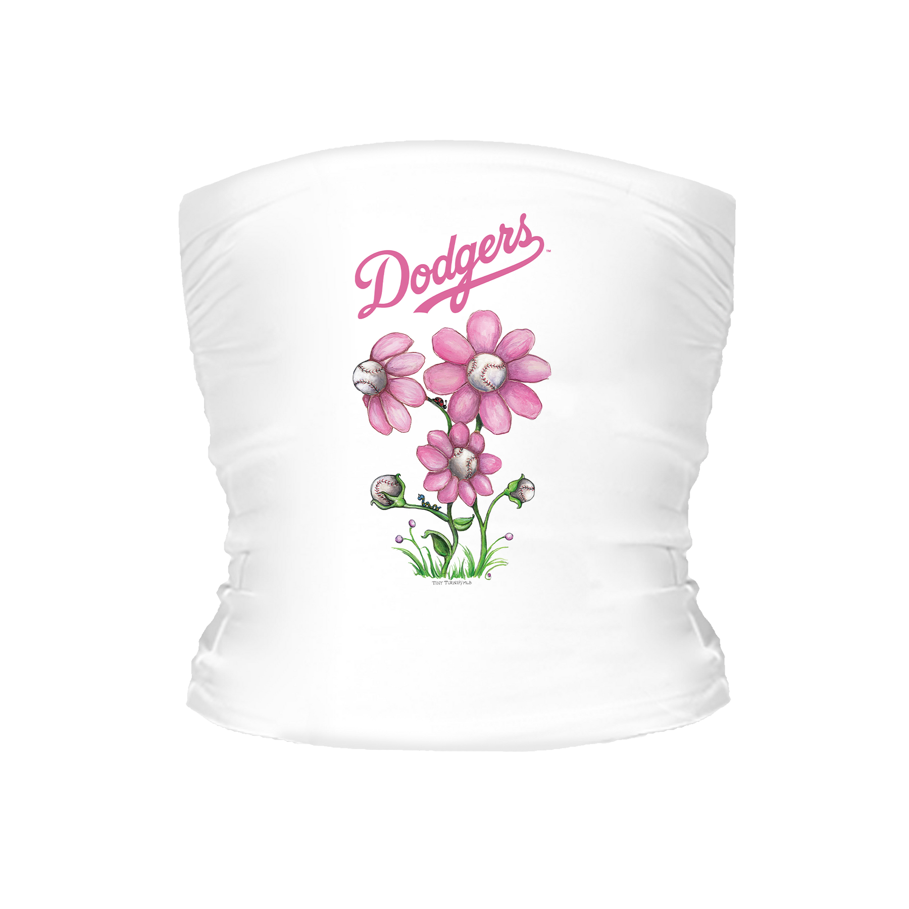 Los Angeles Dodgers Blooming Baseball Tube Top - Tiny Turnip