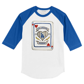 Los Angeles Dodgers Card 3/4 Royal Blue Sleeve Raglan