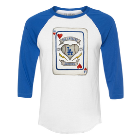 Los Angeles Dodgers Card 3/4 Royal Blue Sleeve Raglan