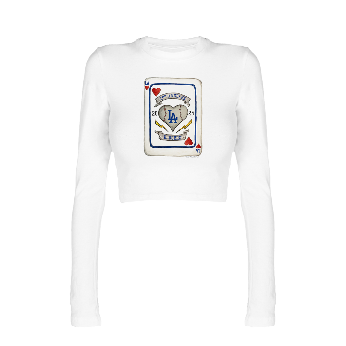 Los Angeles Dodgers Card Candice Crop Long Sleeve