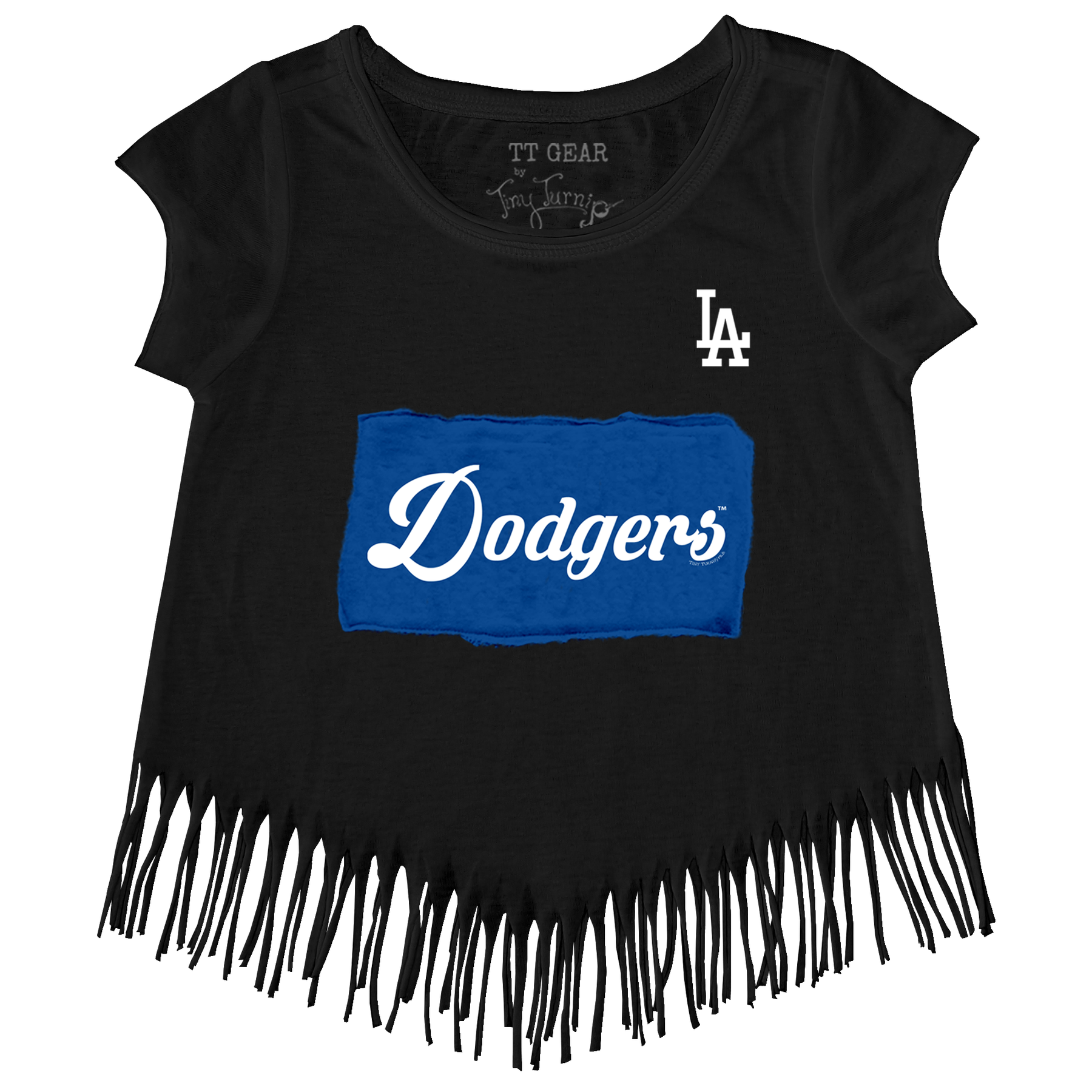 LA Dodgers Chelsea Freeman Retro Patch Fringe Tee