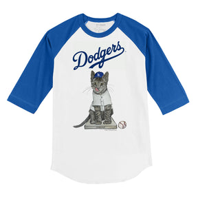 LA Dodgers Chelsea Freeman Champ the Cat 3/4 Royal Blue Sleeve Raglan