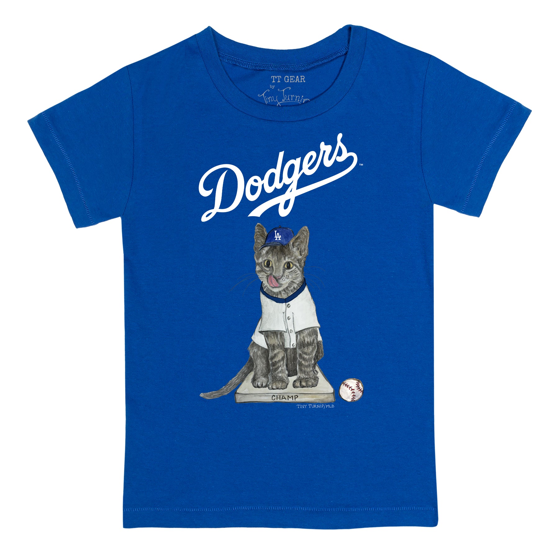 LA Dodgers Chelsea Freeman Champ the Cat Tee Shirt