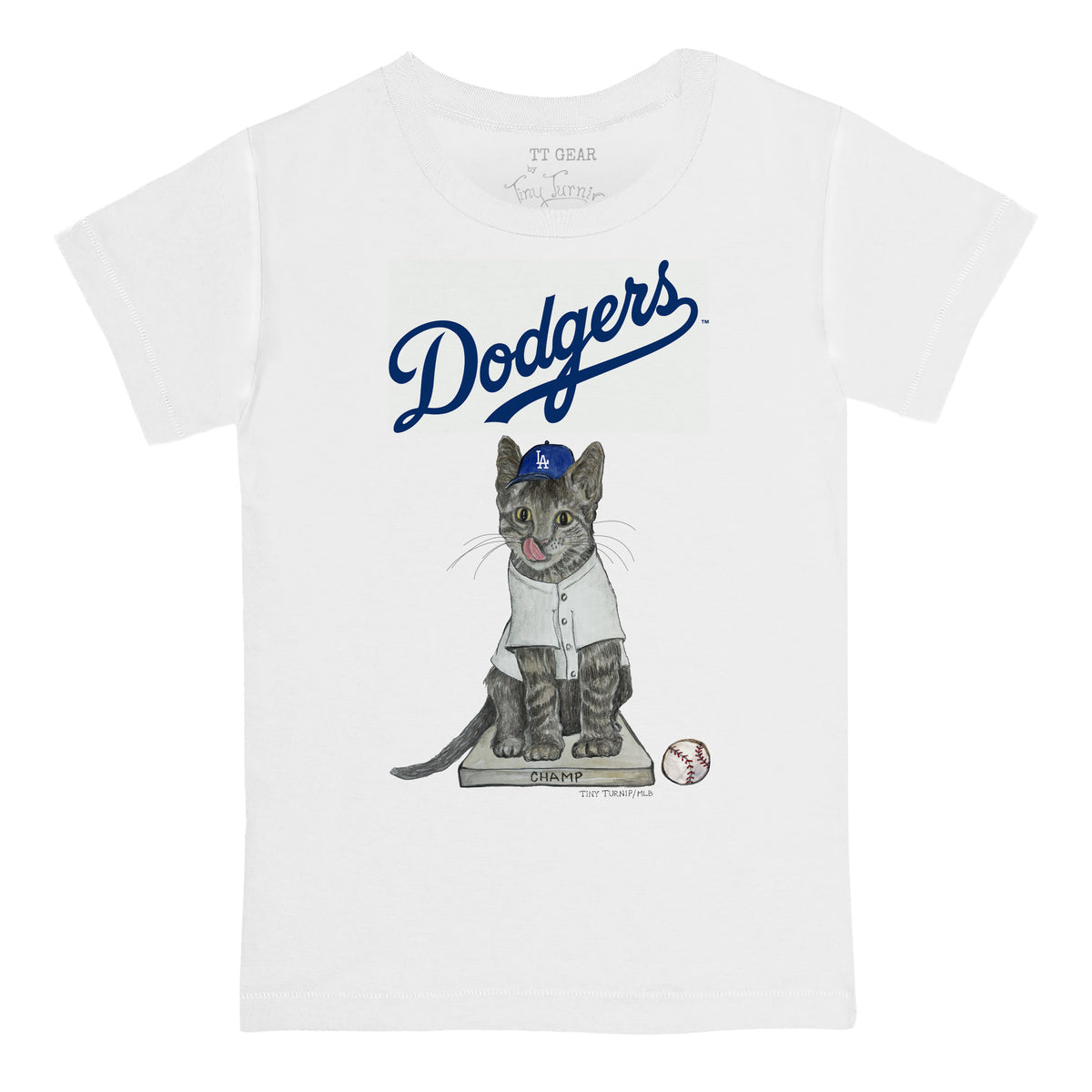 LA Dodgers Chelsea Freeman Champ the Cat Tee Shirt