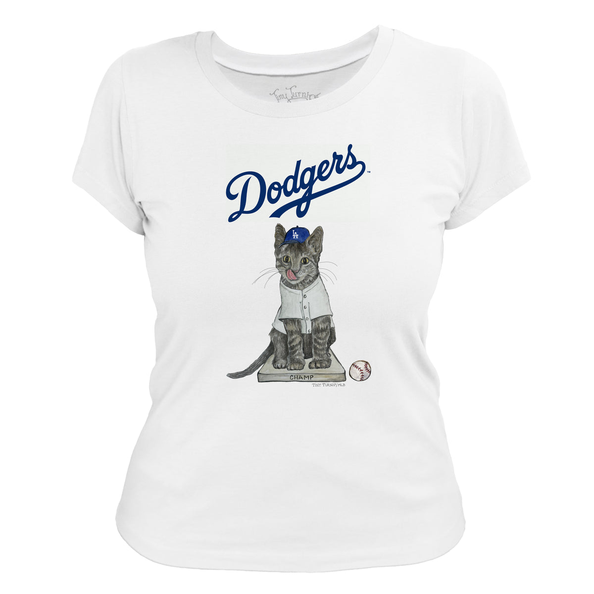 LA Dodgers Chelsea Freeman Champ the Cat Tee Shirt