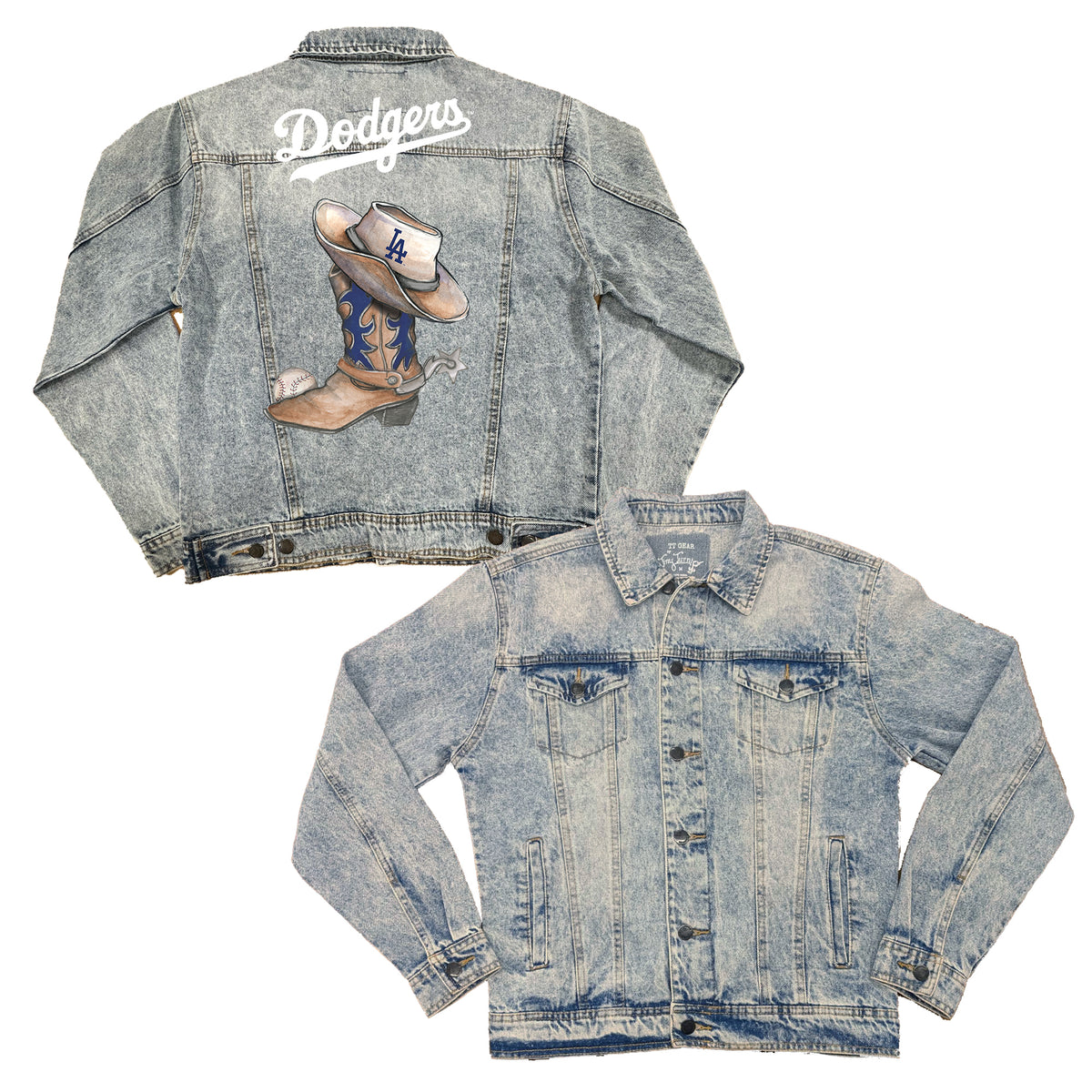 Los Angeles Dodgers Cowboy Boot Boyfriend Denim Jacket