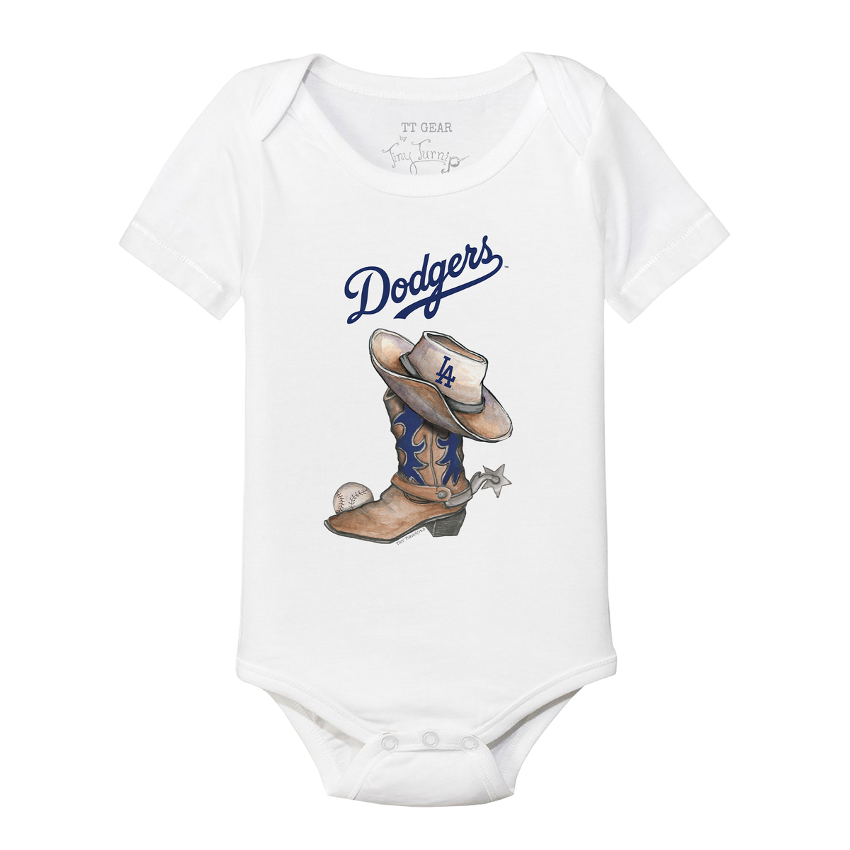 Los Angeles Dodgers Cowboy Boot Short Sleeve Snapper